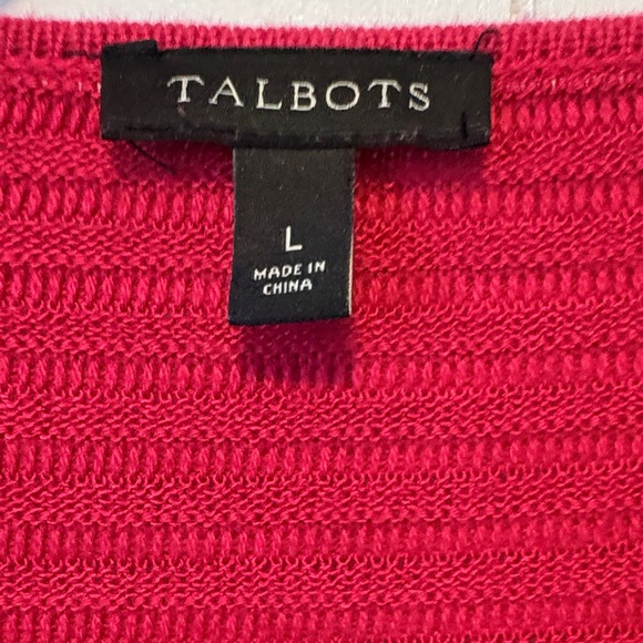 Talbots Bold Magenta Ribbed Cardigan - Picture 3 of 7